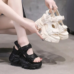 Chunky Platform Buckle Strap Sandals Euro Size