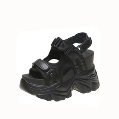 Chunky Platform Buckle Strap Sandals Euro Size Black / 34