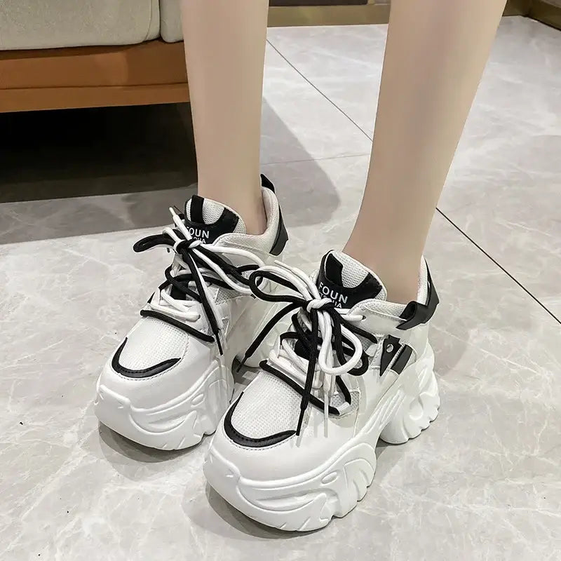 Chunky Platform Double Lace Up Sneakers