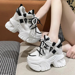 Chunky Platform Double Lace Up Sneakers Euro Size