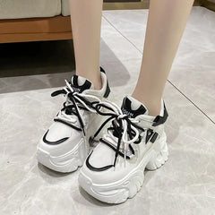 Chunky Platform Double Lace Up Sneakers Euro Size