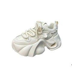 Chunky Platform Lace Sneakers Euro Size Beige / 34