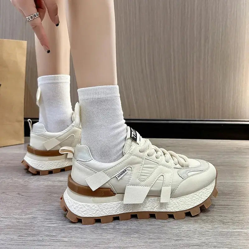 Chunky Platform Letter M Lace Up Sneakers