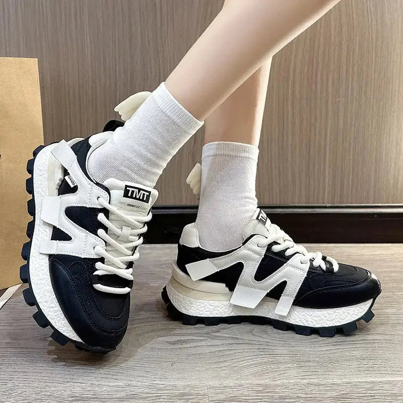 Chunky Platform Letter M Lace Up Sneakers