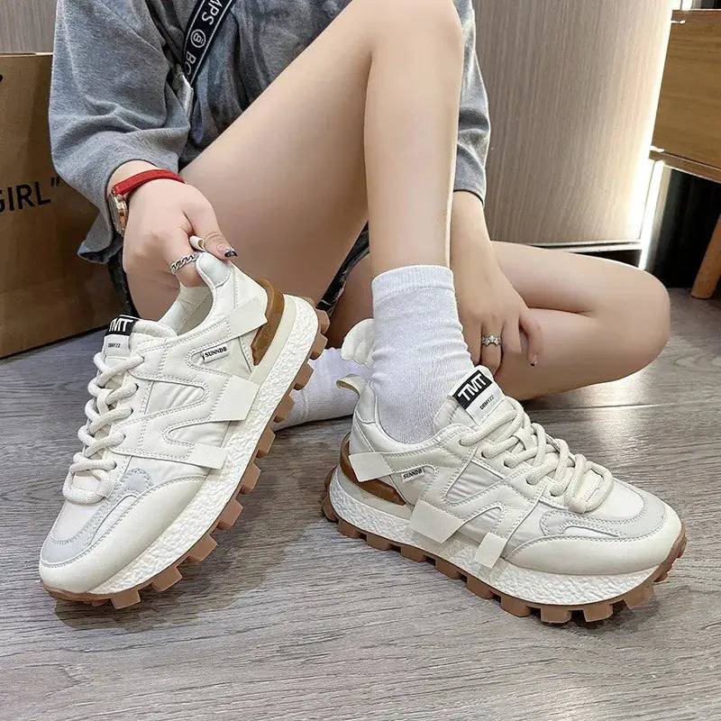 Chunky Platform Letter M Lace Up Sneakers