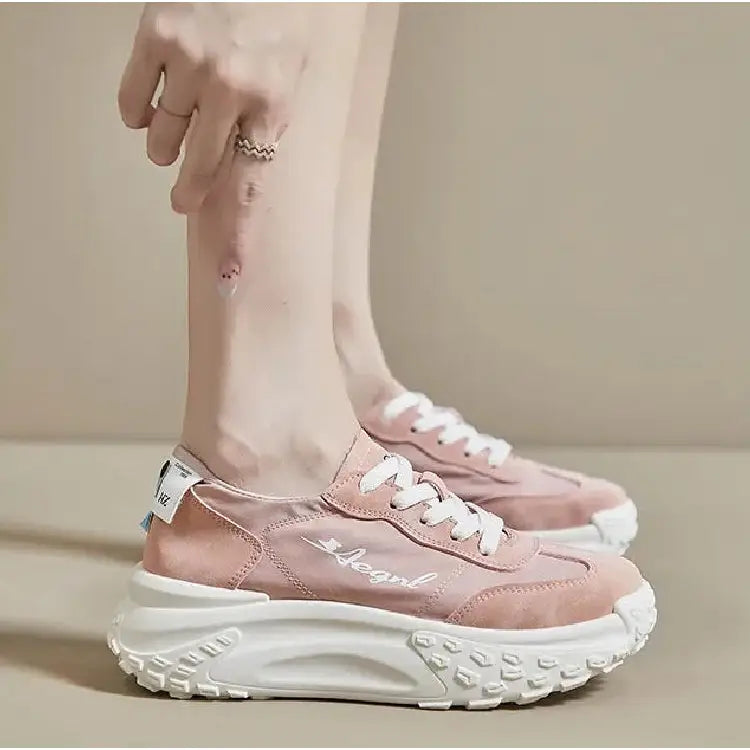 Chunky Platform Soled Lace Up Sneakers Euro Size