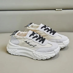 Chunky Platform Soled Lace Up Sneakers Euro Size Grey Black