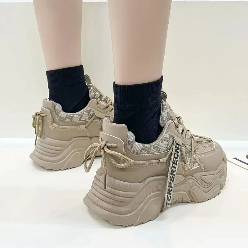 Chunky Platform Vulcanize Back Lace Up Sneakers