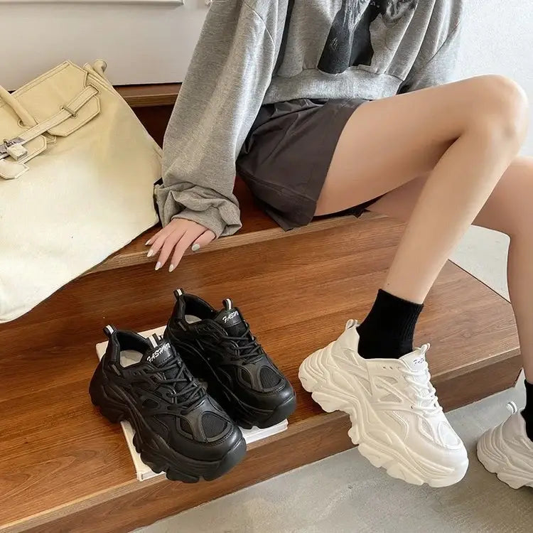 Chunky Platform Vulcanize Lace Up Sneakers
