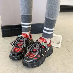 Chunky Sneakers Platform Silver Shoes Euro Size