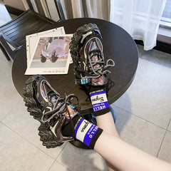 Chunky Sneakers Platform Silver Shoes Euro Size