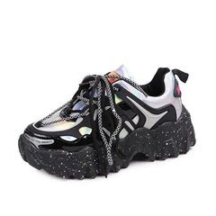 Chunky Sneakers Platform Silver Shoes Euro Size