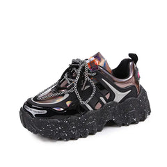 Chunky Sneakers Platform Silver Shoes Euro Size