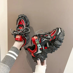 Chunky Sneakers Platform Silver Shoes Euro Size