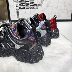 Chunky Sneakers Platform Silver Shoes Euro Size