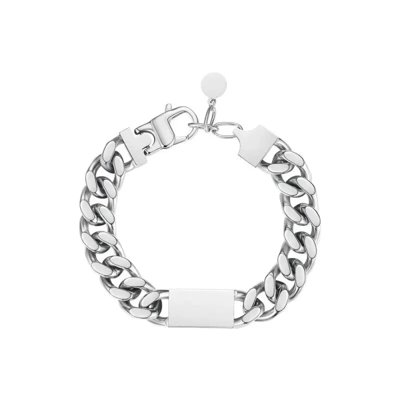 Chunky Stainless Steel Cuboid Bracelet for Men and Women