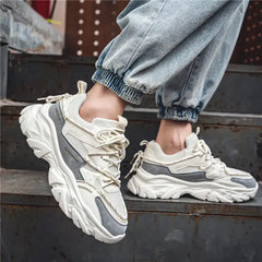 Chunky Vulcanize Double Lace Sneakers for Everyday Wear