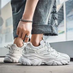 Chunky Vulcanize Double Lace Sneakers for Everyday Wear