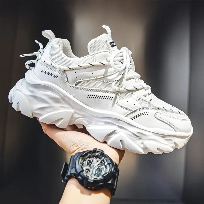 Chunky Vulcanize Double Lace Sneakers for Everyday Wear