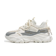 Chunky Vulcanize Double Lace Sneakers for Everyday Wear