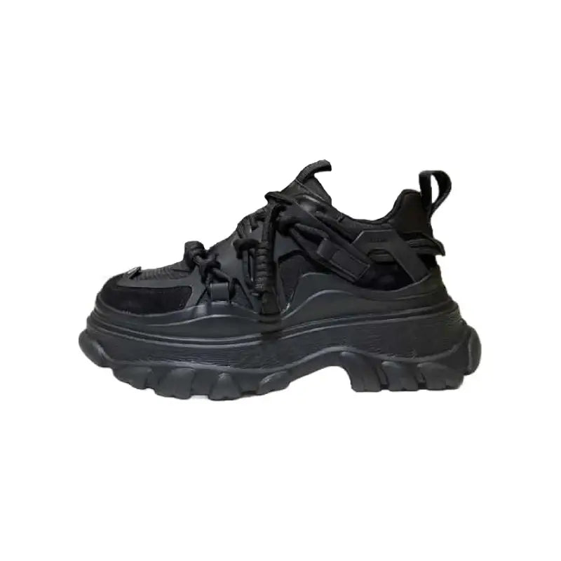 Chunky Vulcanized Platform Sneakers Euro Size Guide Black