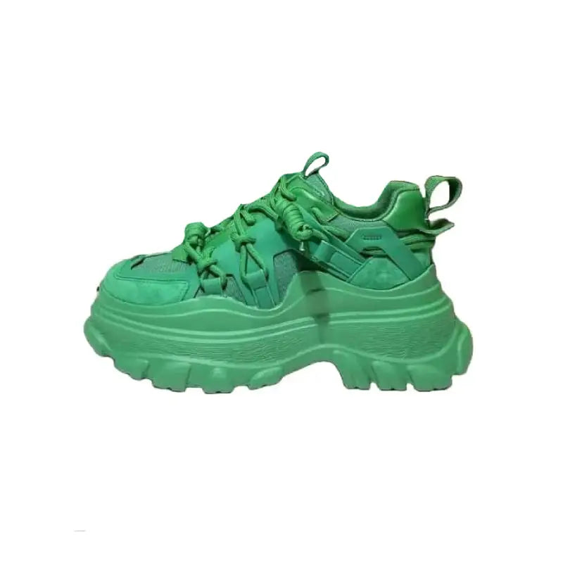 Chunky Vulcanized Platform Sneakers Euro Size Guide Green