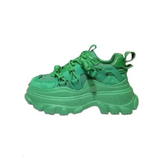 Chunky Vulcanized Platform Sneakers - Green / 35