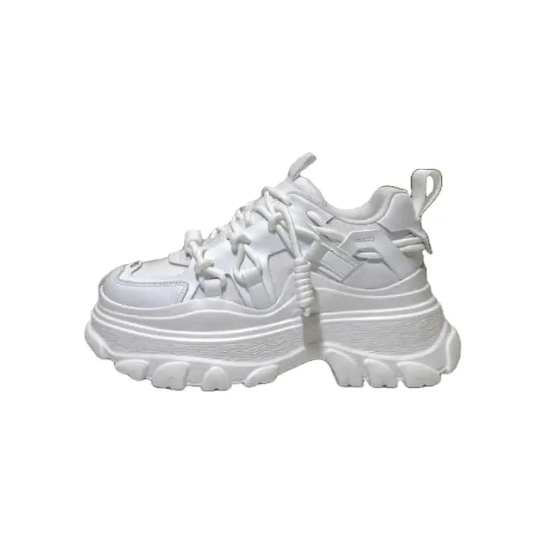 Chunky Vulcanized Platform Sneakers - White / 35