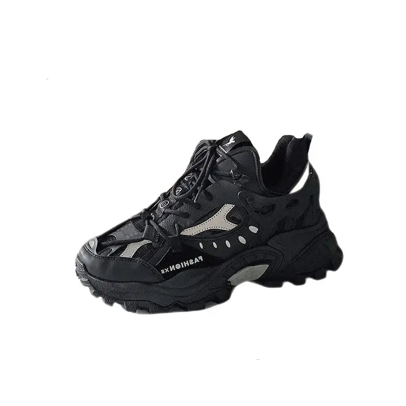 Chunky Waterproof Lace Up Sneakers Euro Size Black / 39