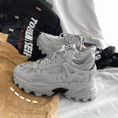 Chunky Waterproof Lace Up Sneakers Euro Size Grey / 39