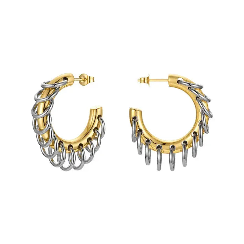 Circle Loop Stainless Steel Earring - Gold - Earrings