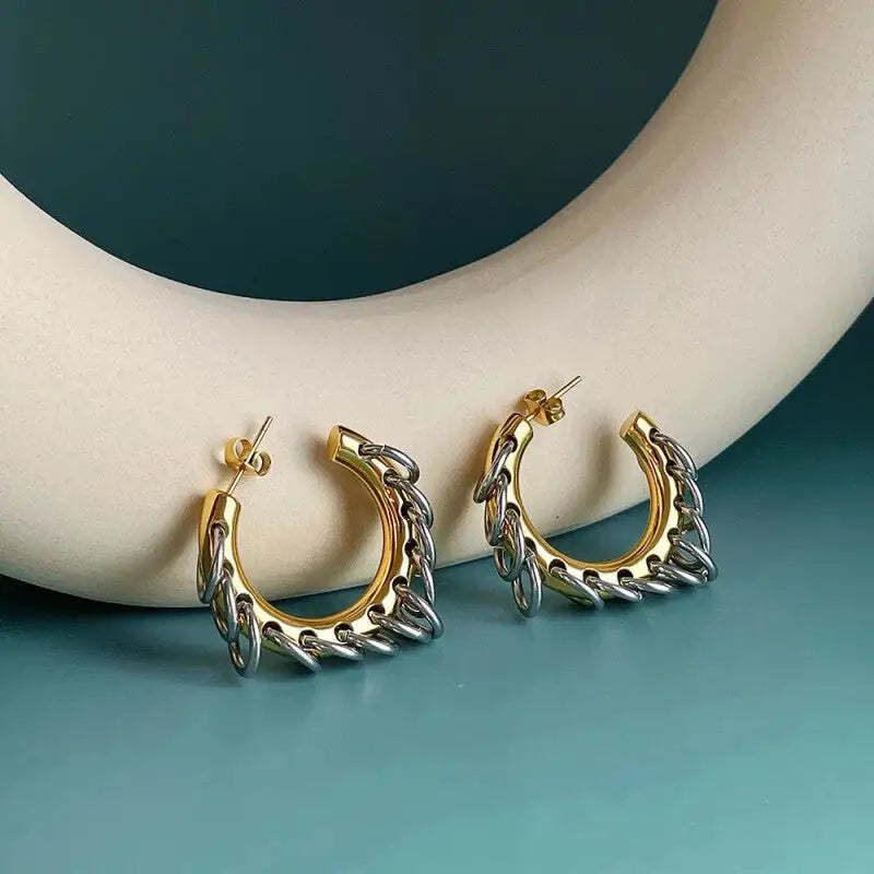 Circle Loop Stainless Steel Earring - Gold - Earrings