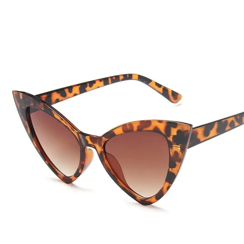 Classic Cat Eye Sunglasses with UV Protection Leopard Black