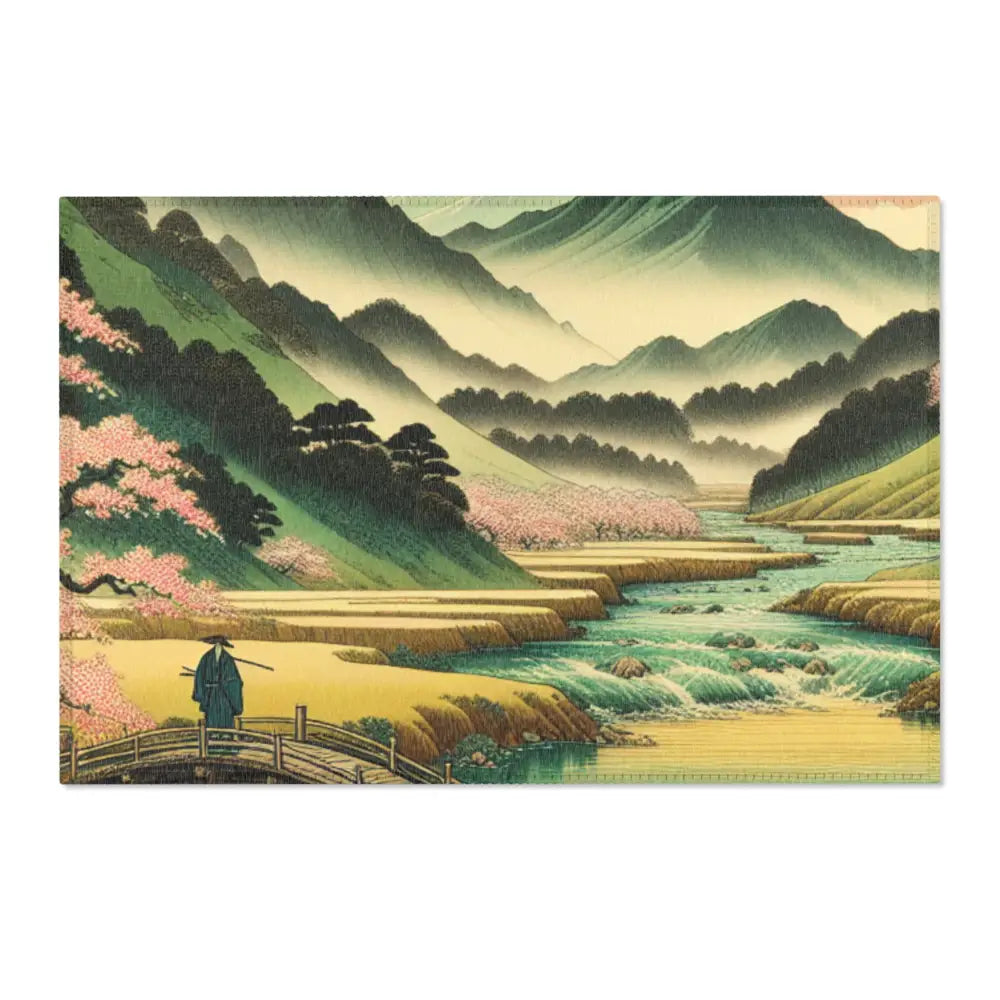 Classic Japanese Aesthetic Area Rug Beautifully Portrays