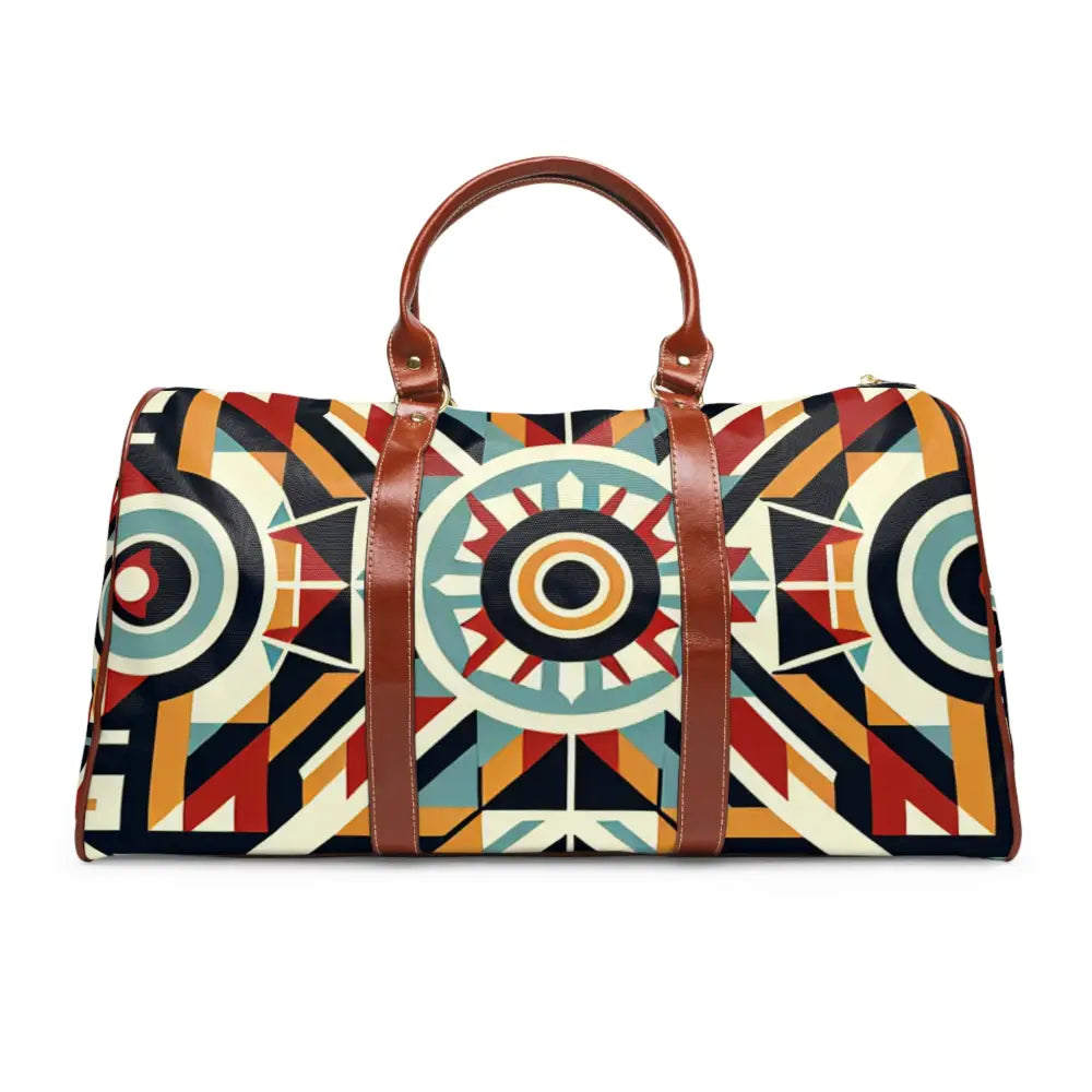 Classic Retro Travel Bag with Geometric Design 20’’ x 12’’