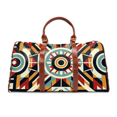 Classic Retro Travel Bag with Geometric Design 20’’ x 12’’