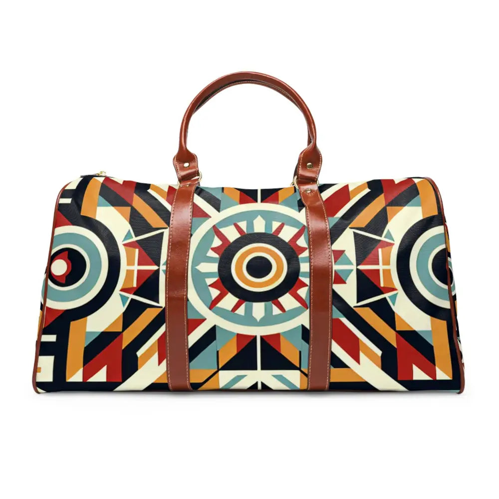Classic Retro Travel Bag with Geometric Design 20’’ x 12’’