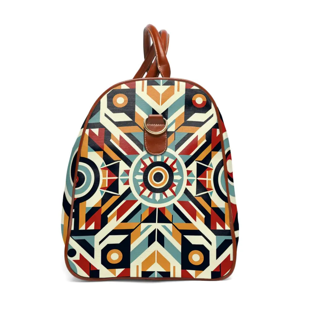 Classic Retro Travel Bag with Geometric Design 20’’ x 12’’