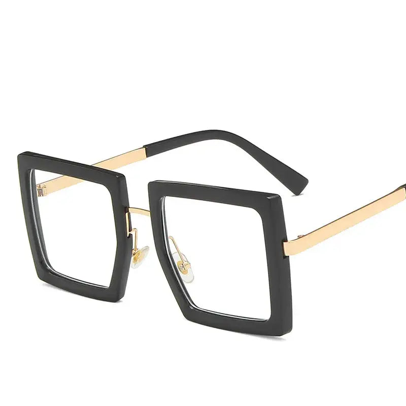 Classic Square Eyeglass Frames - Black - Sunglasses