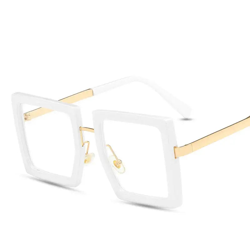 Classic Square Eyeglass Frames - White - Sunglasses
