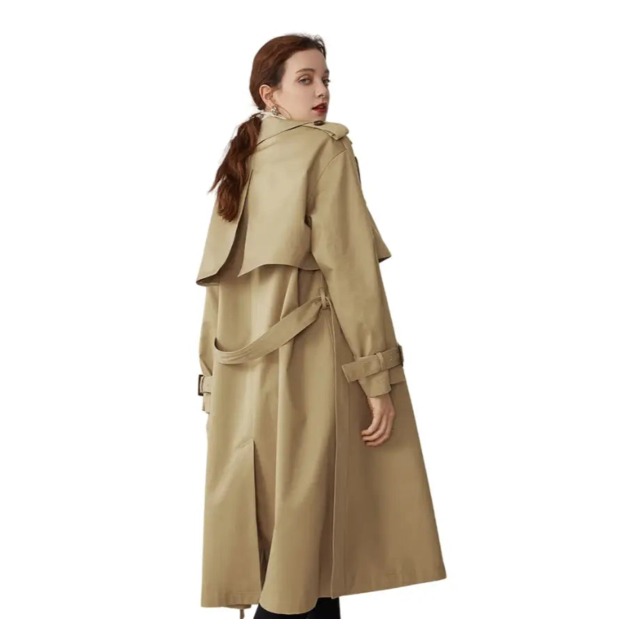 Classic Turn Down Collar Long Trench Coat