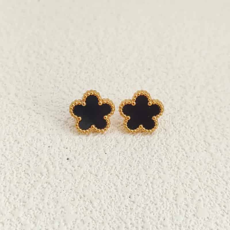 Clover Leaf Petals Plated Stainless Steel Necklace Earring