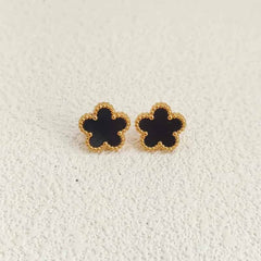 Clover Leaf Petals Plated Stainless Steel Necklace Earring
