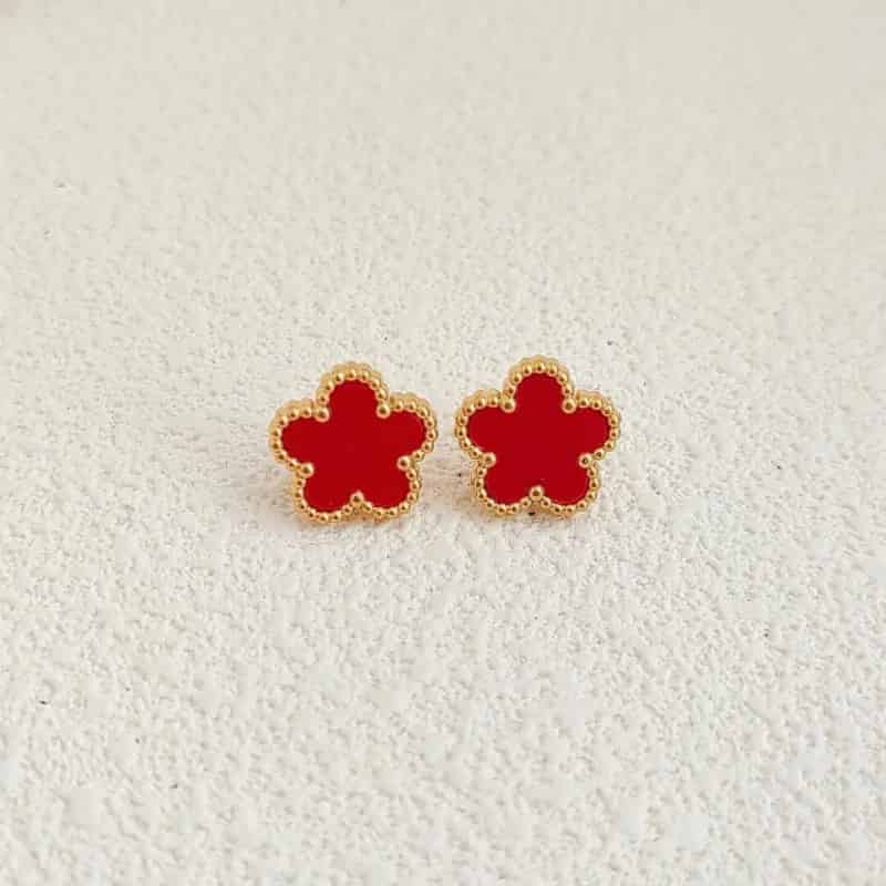 Clover Leaf Petals Plated Stainless Steel Necklace Earring