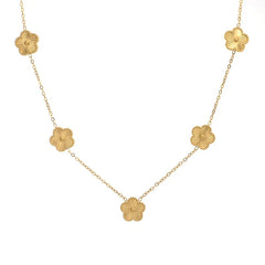 Clover Leaf Petals Plated Stainless Steel Necklace Gold