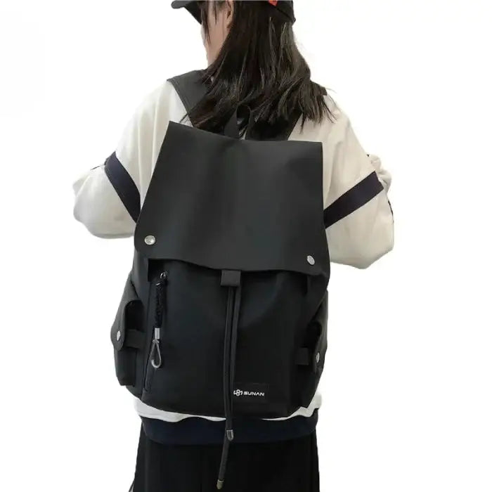Color Contrast Multi-Function Backpack with Large Pockets