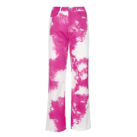 Color Explosion Fuchsia Denim Pants