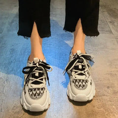 Color Lace-Up Casual Sports Sneakers
