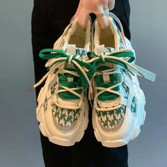 Color Lace Up Casual Sports Sneakers for Everyday Wear
