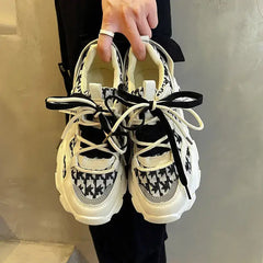 Color Lace-Up Casual Sports Sneakers